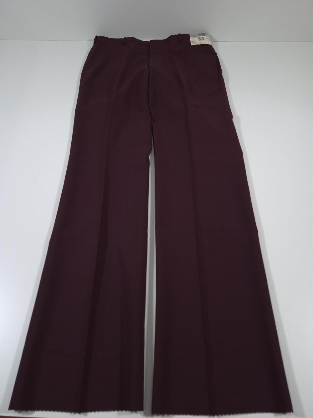 VTG Sansabelt Dress Pants Mens 36x36 Red Wool Polyester Straight USA Formal